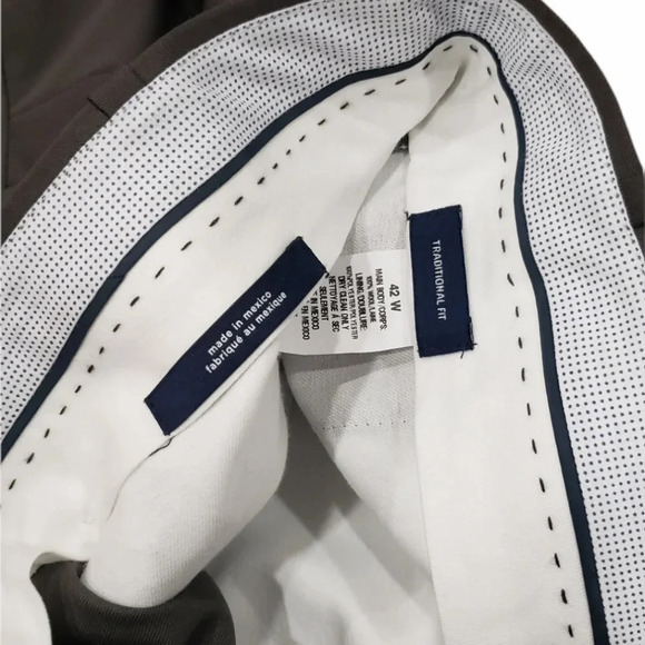 JWN Traditional Fit Brown Dress Pants 42W - Picture 4 of 5